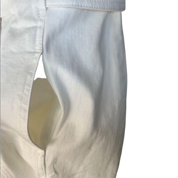 White House Black Market White Denim Waist Belt Shirt Dress Size 10 - Picture 8 of 12